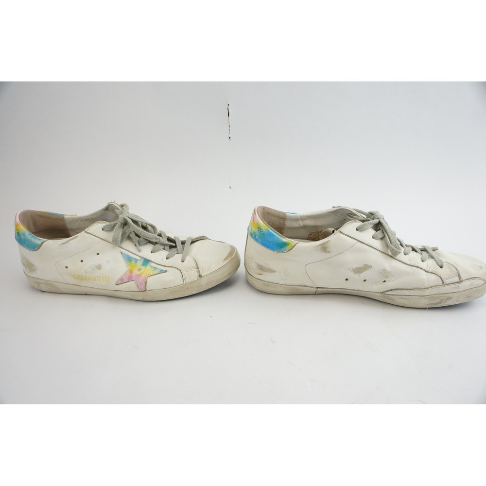 Golden Goose Superstar Sneakers Mens 41 White‎ Tie-Dye Leather Low Top GGDB - Picture 3 of 8